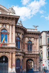 Teatro Massimo Bellini and arch to street, Catania