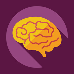 Flat modern design with shadow the brain