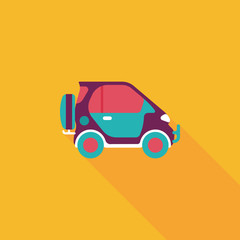 Transportation Sports Utility Vehicle flat icon with long shadow