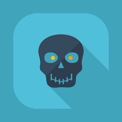 Flat modern design with shadow vector icons: halloween  skull