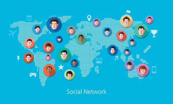 Social media network concept vector illustration