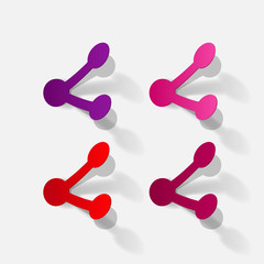 Paper clipped sticker: symbol share