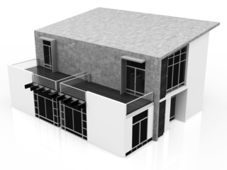 3d monochrome modern house