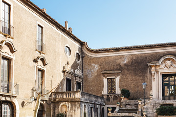 courtyard of palace Palazzo Biscari in Catania