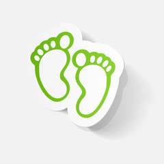 Paper clipped sticker: Footprint symbol