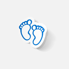 Paper clipped sticker: Footprint symbol