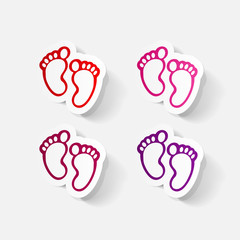 Paper clipped sticker: Footprint symbol