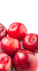 Obraz premium Victoria plum or red plum over white background