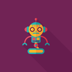 robot concept flat icon with long shadow,eps10