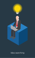 Idea businessman concept design 3d isometric vector illustration