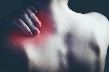 Woman with muscle injury