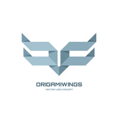 Origamiwings - vector logo concept illustration. Abstract geometric wings logo. Origami logo. Wings logo.