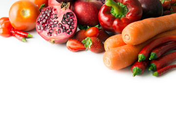 Red vegetable and fruit