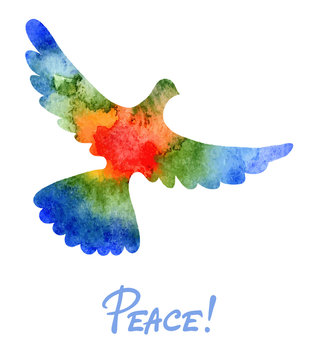 Vector illustration, watercolor -- dove of peace