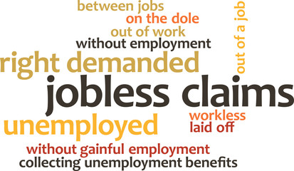 illustration in word clouds of the word Jobless Claims