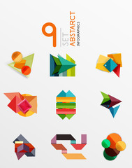 Modern paper info banner layout set