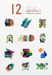 Set of vector abstract geometric layout