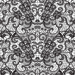 Lace seamless pattern with flowers - 81978546