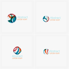 Clean elegant circle shaped abstract geometric logo. Universal