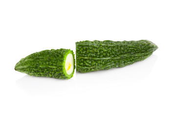 Bitter gourd isolated on white background