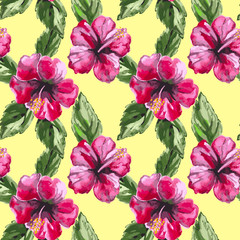 Beautiful seamless floral pattern background with watercolor