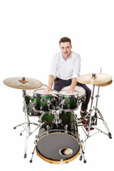 Fototapeta na wymiar Handsome drummer