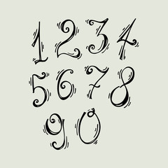 vector set of  черных  ink numbers. ABC for your design.