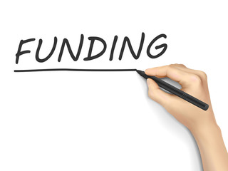 funding word written by hand