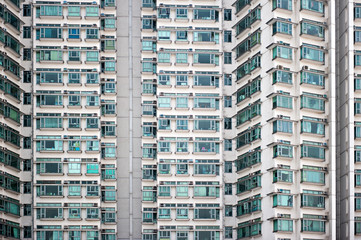 Asian city life, condominium window pattern