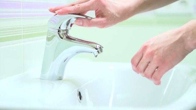 Washing Hands. Hygiene. Slow Motion Video Footage