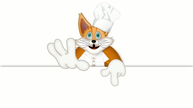 Funny cartoon fox cook cooking chef restaurant 