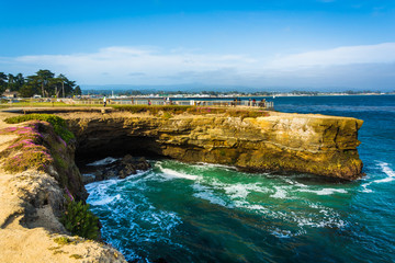 Cliffs along the Pacific Ocean in Santa Cruz, California.