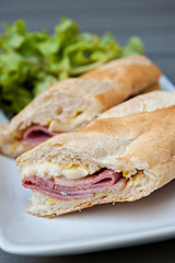 Ham & Brie Sandwich served .with salad