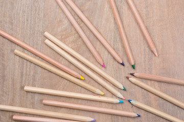 Used pencils in hand