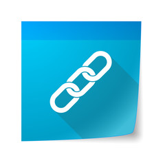 Sticky note icon with a chain