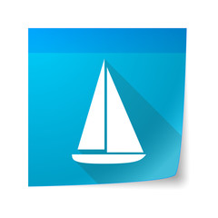 Sticky note icon with a ship