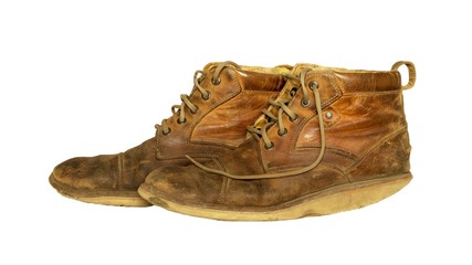 Old shoes isolated