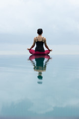 Fototapeta na wymiar Padmasana Lotus position in yoga meditative position