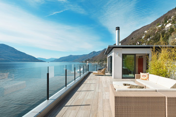 modern architecture, beautiful terrace