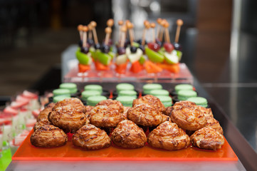 Bacon and Cheese fold, catering buffet coffee break