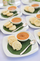 Jasmine Rice Crackers and coconut meat sauce