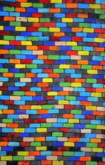 Colourful Brick Wall Background