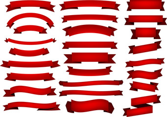 Obraz premium Set of red ribbons.
