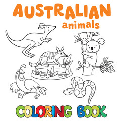 Fototapeta premium Coloring book with wild animals