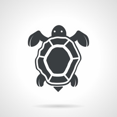 Obraz premium Sea turtle black vector icon