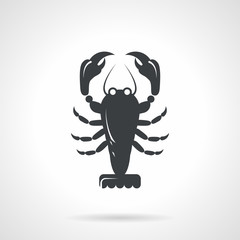 Crawfish black vector icon