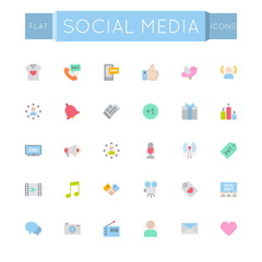 Vector Flat Social Media Icons