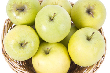 basket of apples isolated