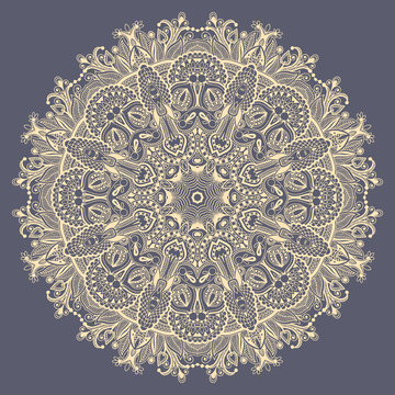 mandala, circle decorative spiritual indian symbol of lotus flow