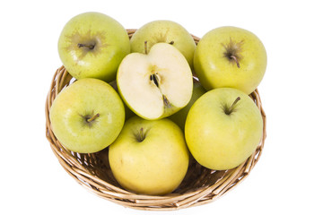 basket of apples isolated